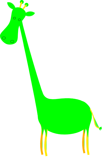 Green Giraffe Clip Art - Green Giraffe (390x598)