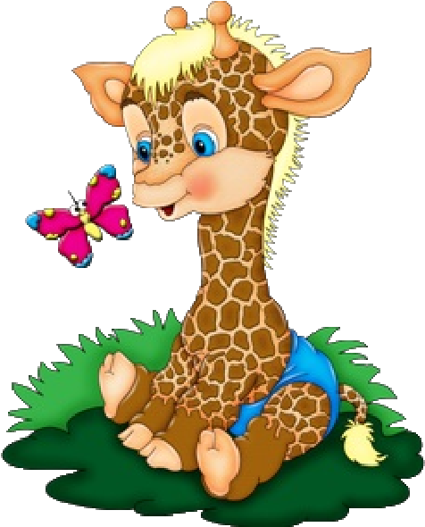 Baby Giraffe Cartoon Clipart - Baby Giraffe Cartoon (600x600)