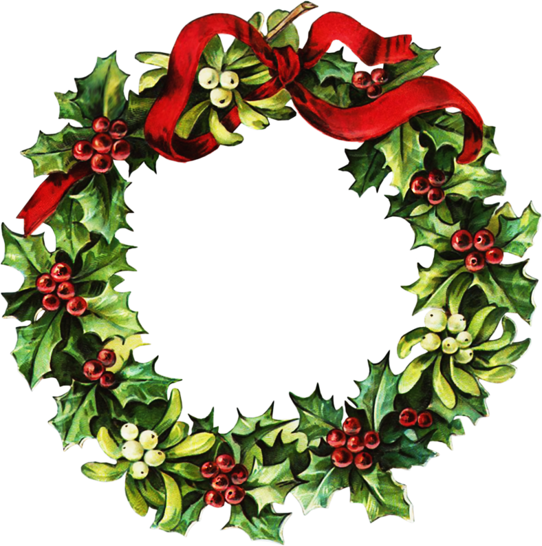 Christmas Wreath Clip Art (1024x1024)