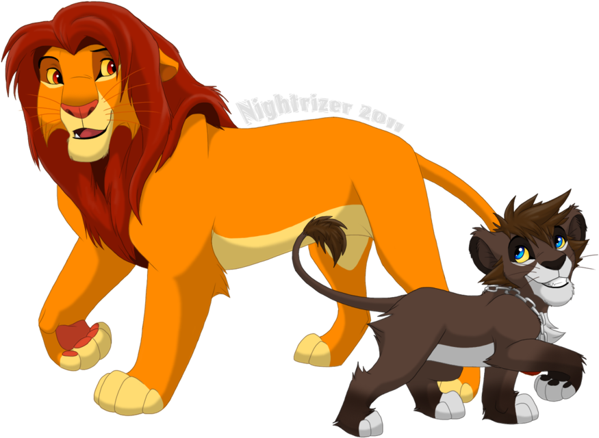 Simba And Sora By Nightrizer - Kingdom Hearts Simba And Sora (900x692)