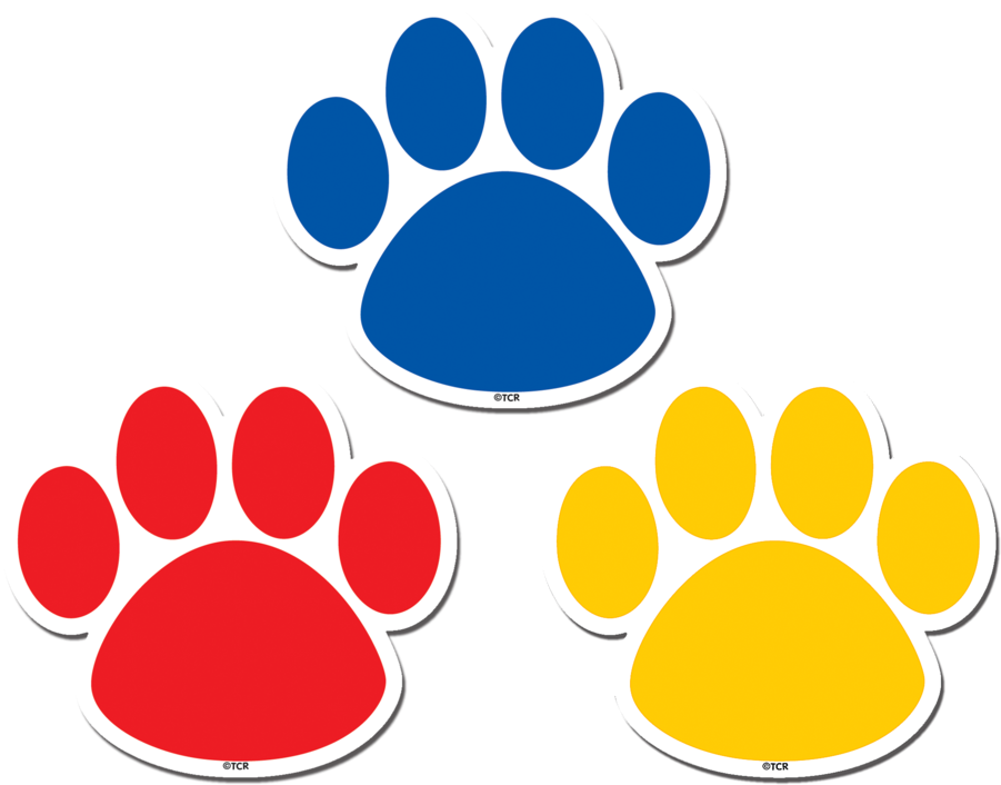 Colorful Paw Prints - Magnetic Paw Prints (900x900)