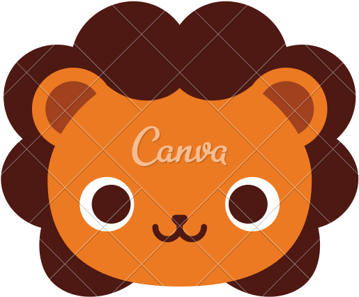 Lion Face Cartoon - Use Canva Like A Pro (550x550)