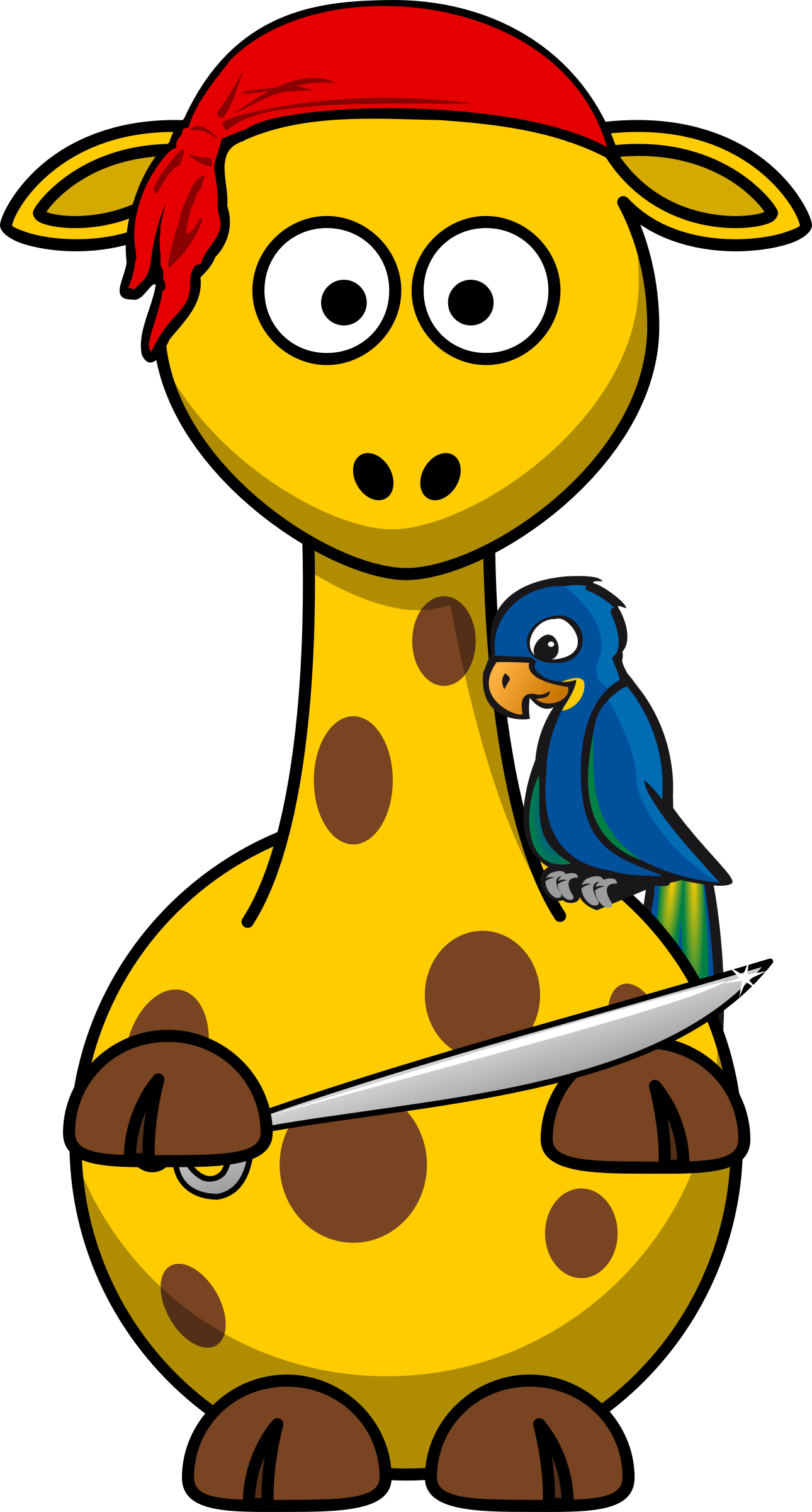 Big Image - Cartoon Giraffe Pirate (1290x2400)