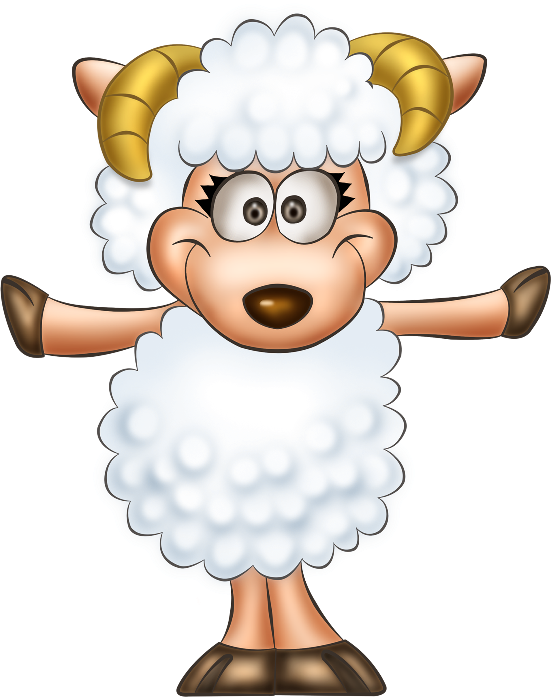 Simple Clip Art Of A Sheep Medium Size - Cute Sheep Clipart Png (2041x2464)