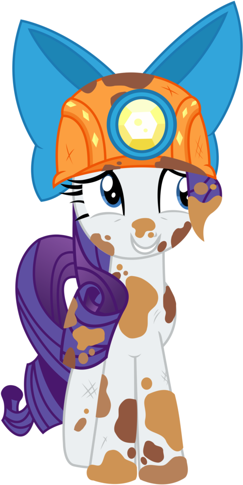 Sketchmcreations, Bow, Dirt, Dirty - Mlp Rarity Mining Helmet (515x1024)
