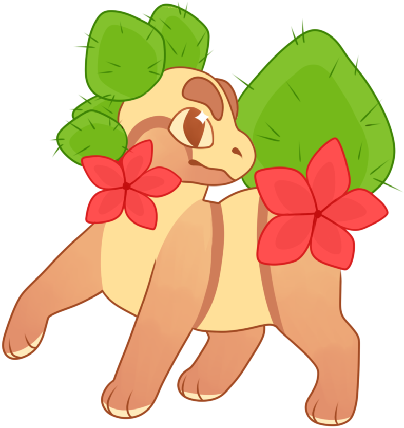 Fat Cactus Bean By Sheepishdragon - Cartoon (886x901)