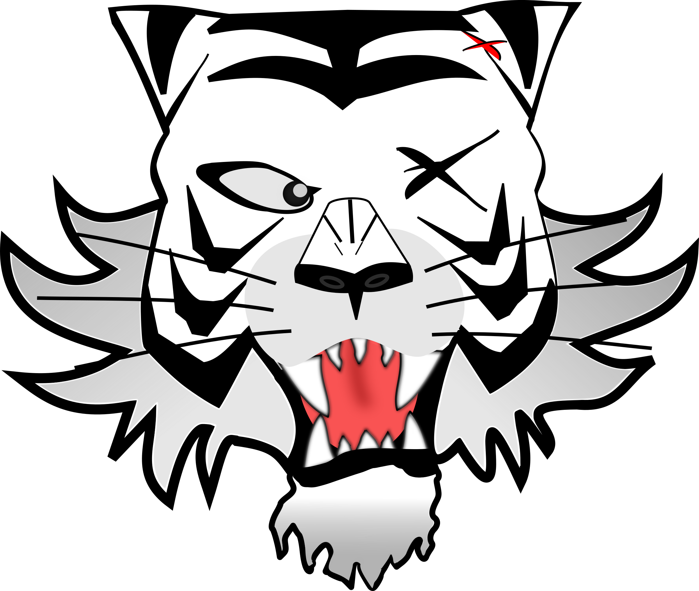 Free Wildcat Clipart 20, - Custom Funny White Tiger Mugs (887x750)