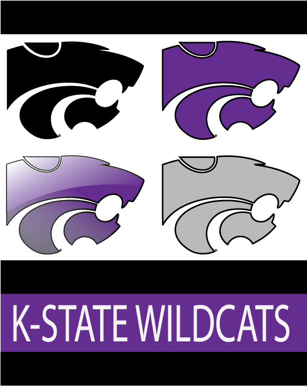 Kansas State Wildcat Logo Clip - Milliken College Team Spirit Sports Purple Machine (612x792)