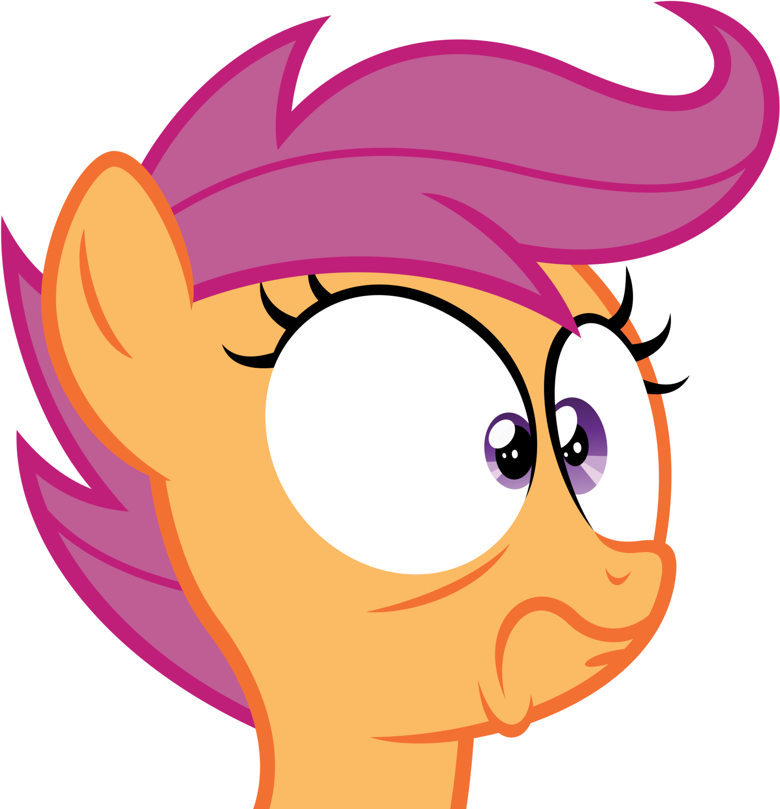And A Scared One - Mlp Face Oh No (1600x1642)