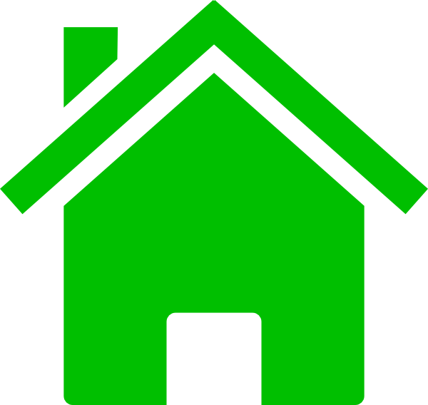 Home, House, Location, Place Icon - Green Home Icon Png (600x568)
