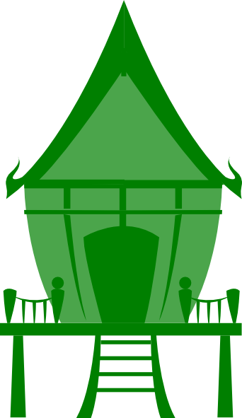 Thai Clipart Thai House - Traditional Thailand House Clipart (417x720)