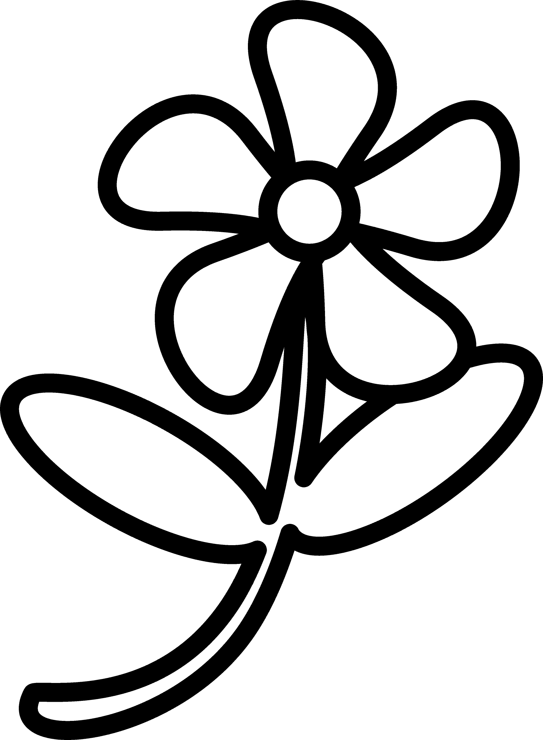 Outline Image Of A Flower (1761x2400)