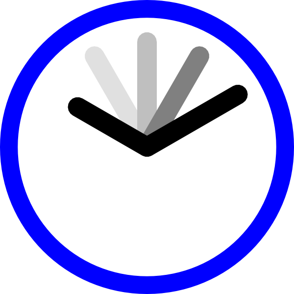 Clock Blue Clip Art - Portrait Of A Man (600x600)