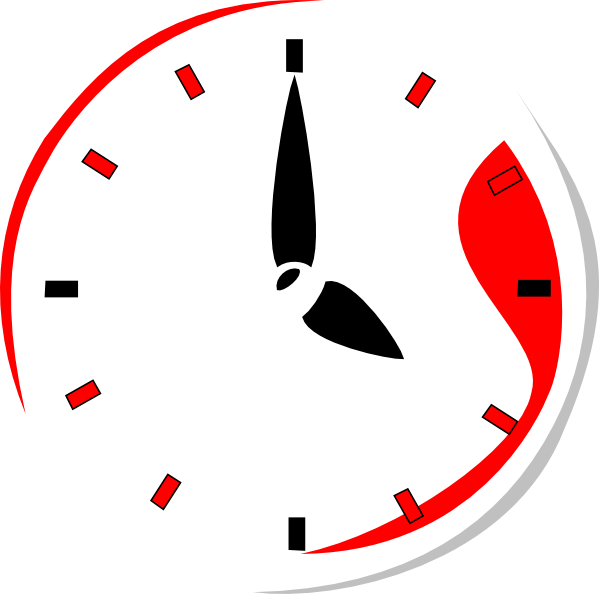 Clock Image Red Png (600x594)