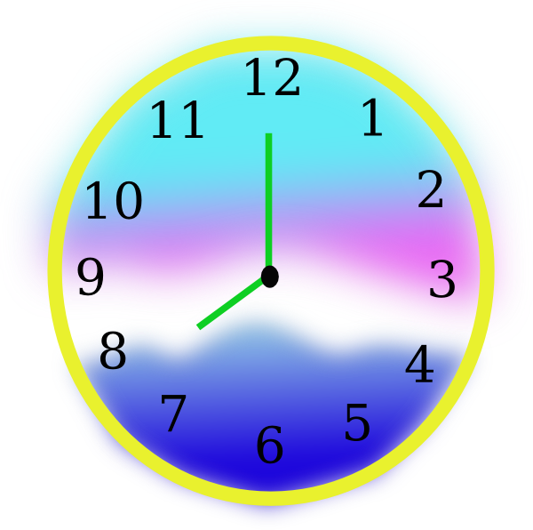 Colorful Clock Clipart (600x596)