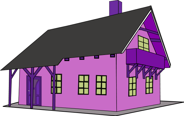 Hosue Clipart Purple - House Clip Art (600x380)