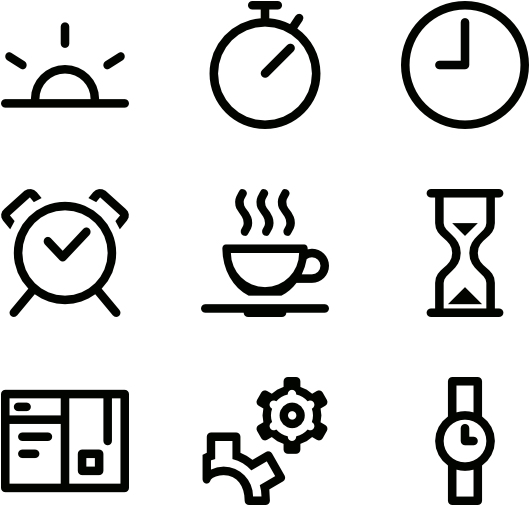 Free Time Management - Web Design Line Icon (600x564)