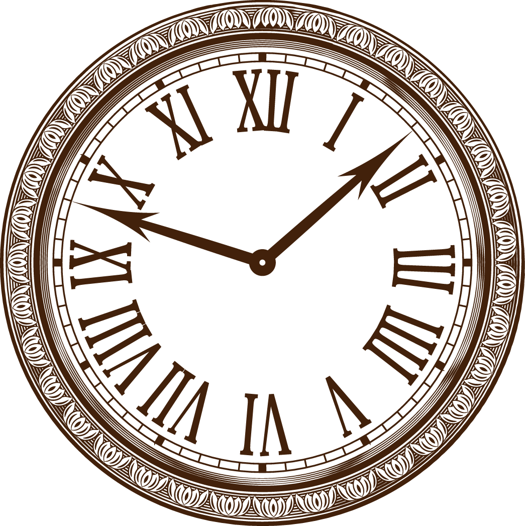 Vector Painted Time Clocks - Huppme Analog 28 Cm Dia Wall Clock (1045x1047)