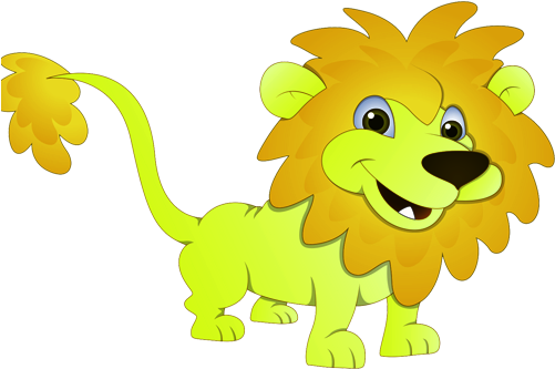 Lion Giraffe Tiger Cartoon - Lion (500x500)