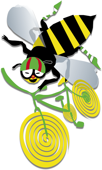 Bee On Bike Image - Illustration (360x600)