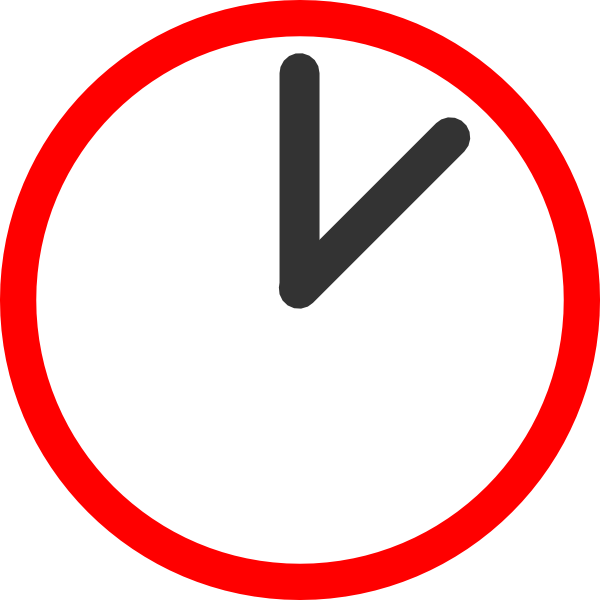 Clock Clip Art Red (600x600)