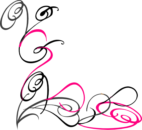 Pink Swirl Designs - Pink And Black Swirls (600x549)