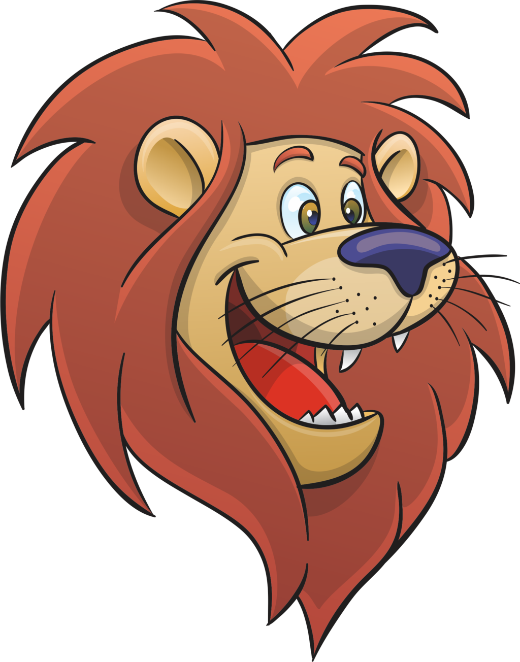 Lion Cartoon Face - Wallpaper (1024x1304)