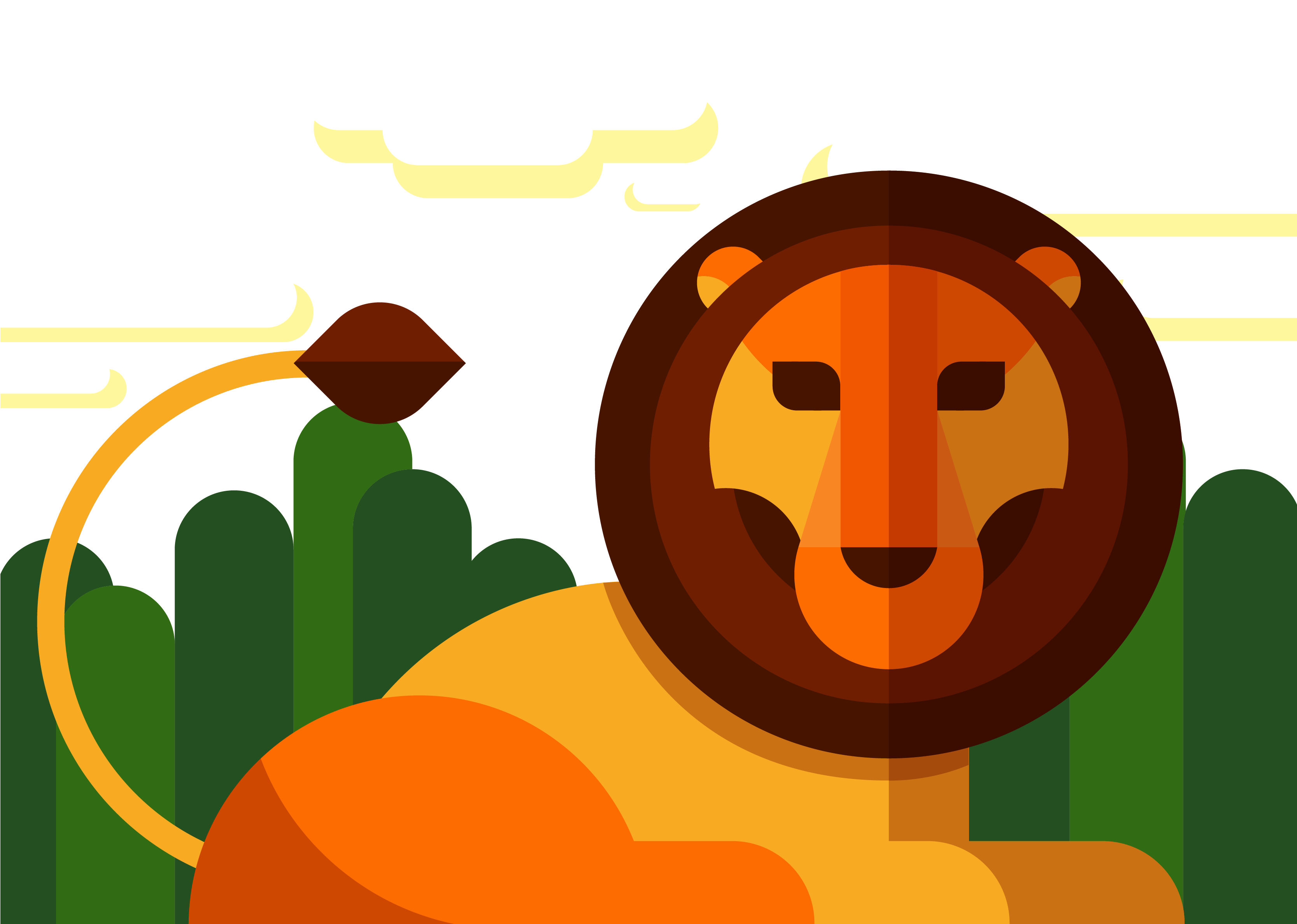 Lion Cartoon Geometry Illustration - Lion Cartoon Geometry Illustration (3333x2500)