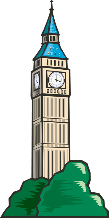 Clock - London Clock Tower Clip Art (367x729)