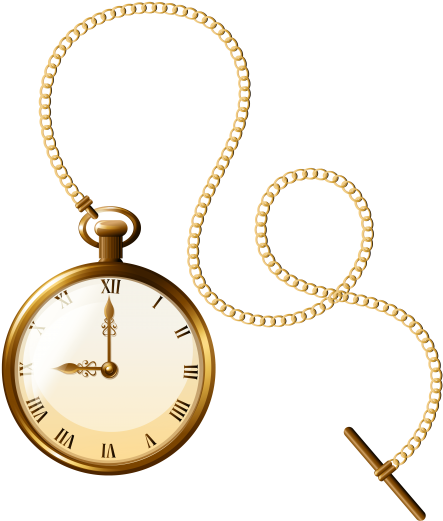 Clip Art - Gold Pocket Watch Png (480x536)