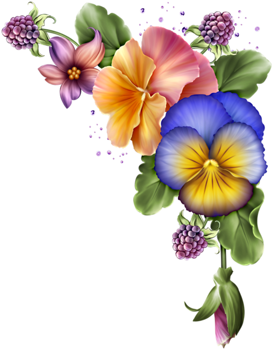 Indian Flower Tube Clipart - Pansy (547x699)