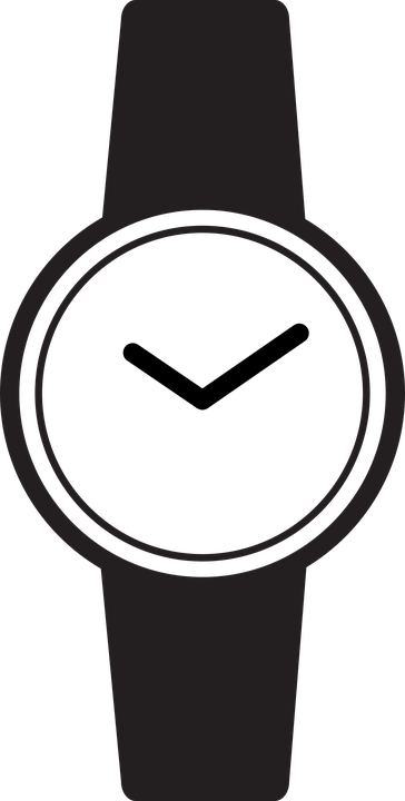 Watch Clipart Transparent - Watch Black And White Png (364x720)