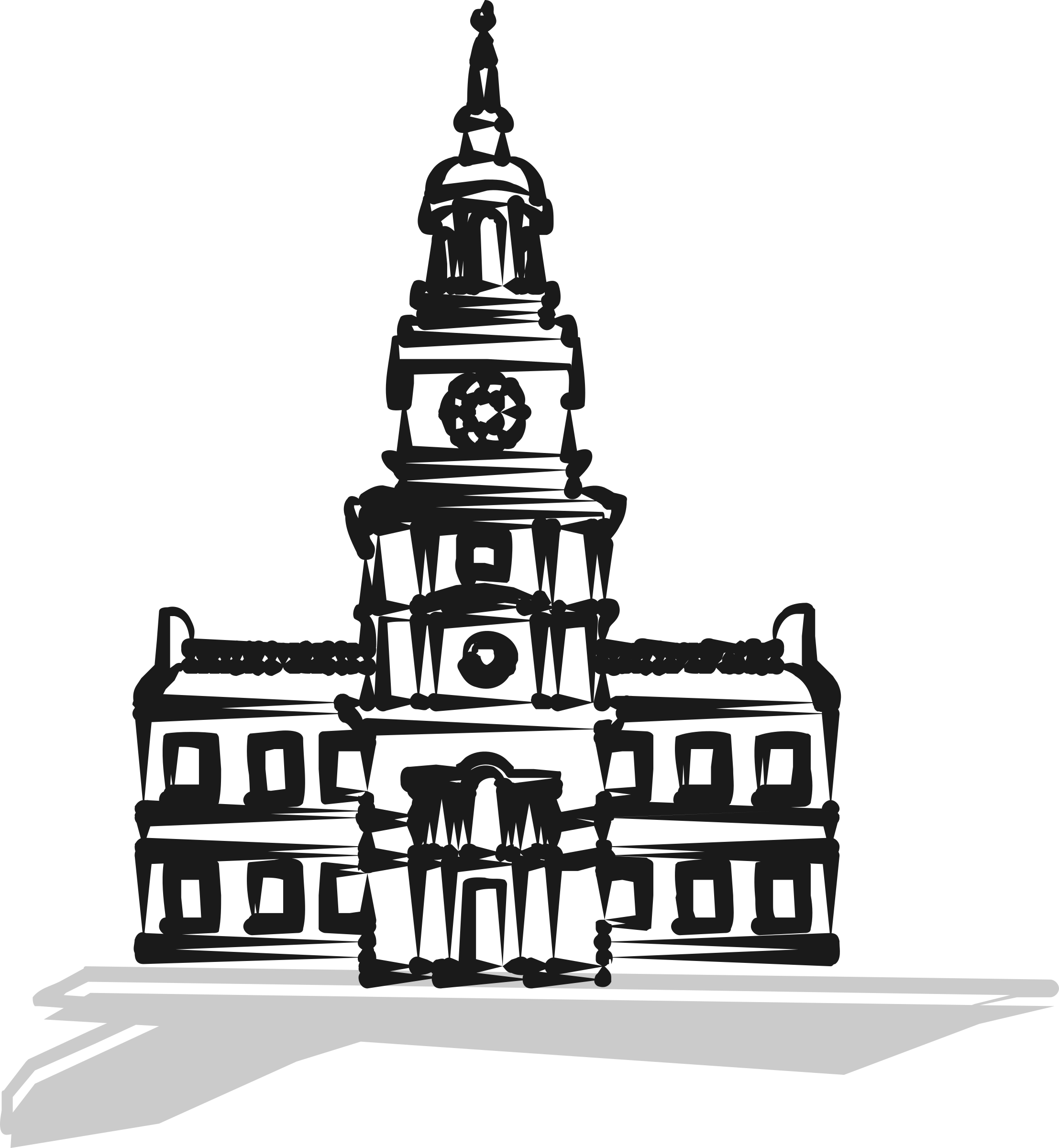 Of Independence Hall - City Hall Clip Art (2214x2400)
