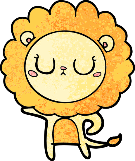 Cartoon Lion Vector Illustration - Leon Llorando Animado (462x550)
