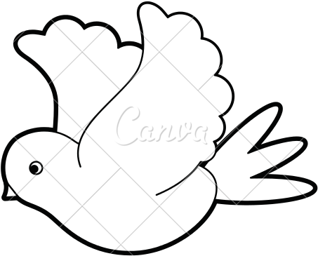 Sketch Silhouette Image Side View Dove Bird Flying - Illustration (550x550)
