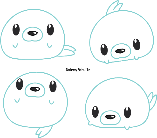 Cute Seal Drawing Download - Chibi Seal Transparent (690x617)