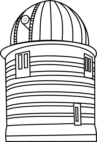 Observatory Clip Art At Clker - Gözlem Evi Çizimleri (408x593)