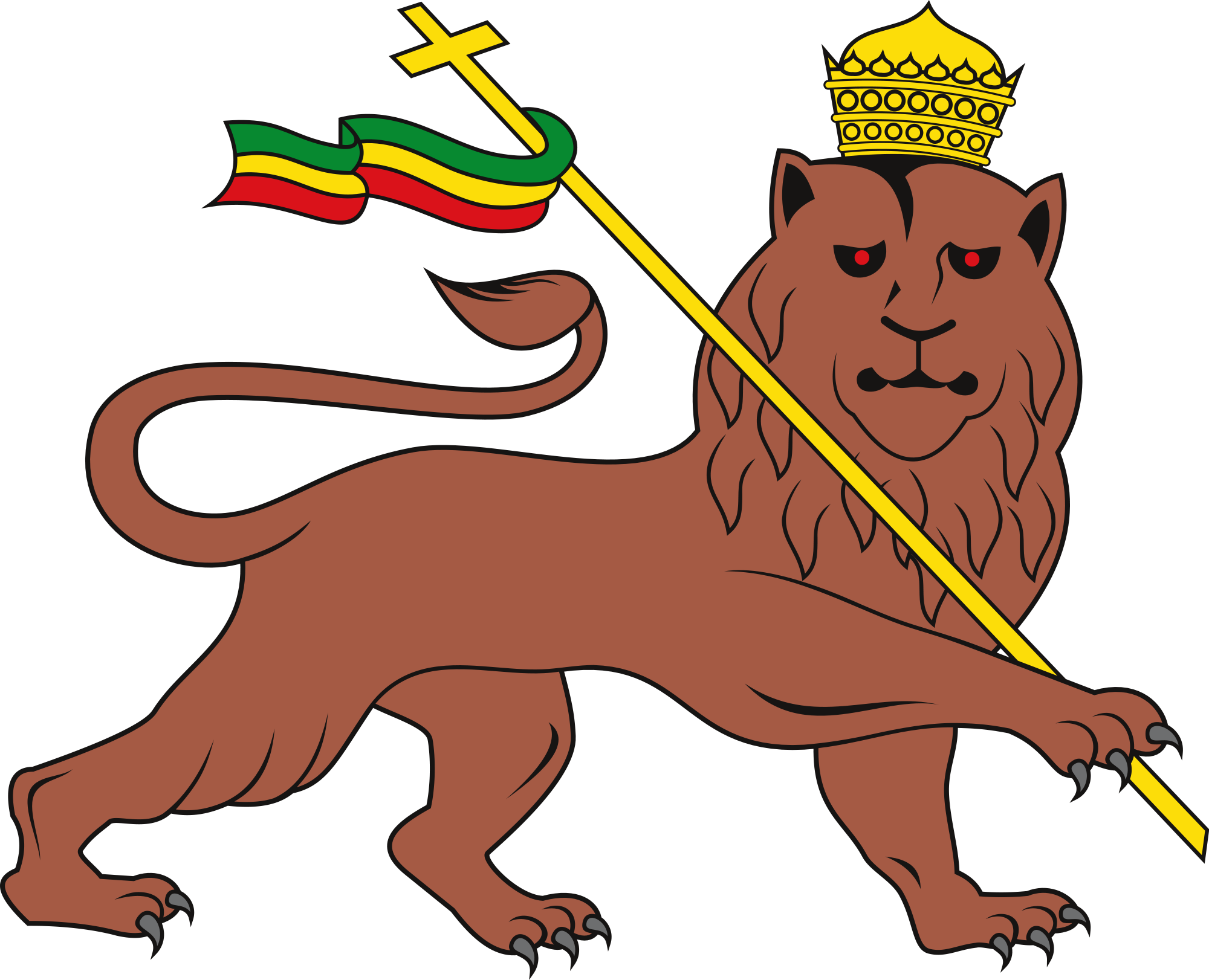 Cartoon Lion Picture 11, - Ethiopia Coat Of Arms (2000x1622)