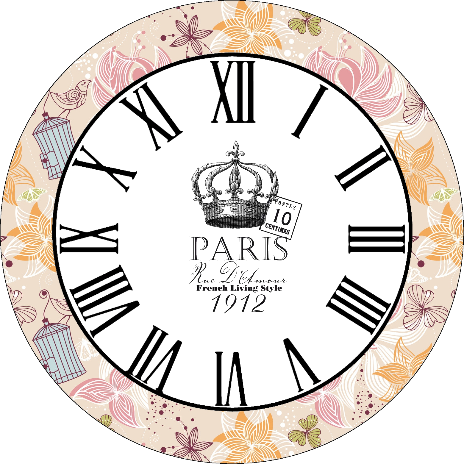 Wall Clock Face Printable - Vintage Crown Shot Glass (1559x1559)