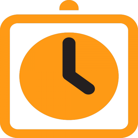 Alarm Analog Clock Timer Orange Black Whiteorange Black - Lily Pad Coloring Page (480x480)