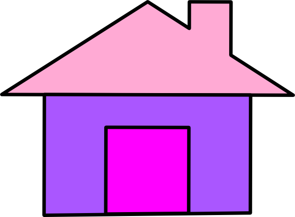 House In Pink And Purple Clip Art - Violet House Clipart (600x443)