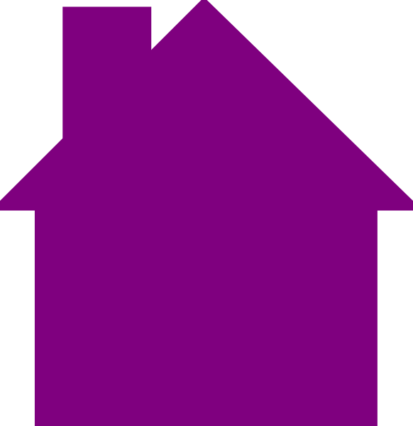Huge House Cliparts - Purple House Outline (582x600)