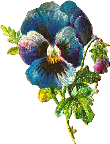 Blue Flower Clipart Victorian - Victorian Blue Flower (676x676)