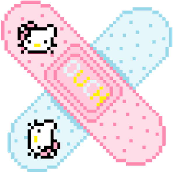 Hello Kitty Band-aid Pixel Art Drawing Adhesive Bandage - Hello Kitty Band Aid Png (1024x1024)