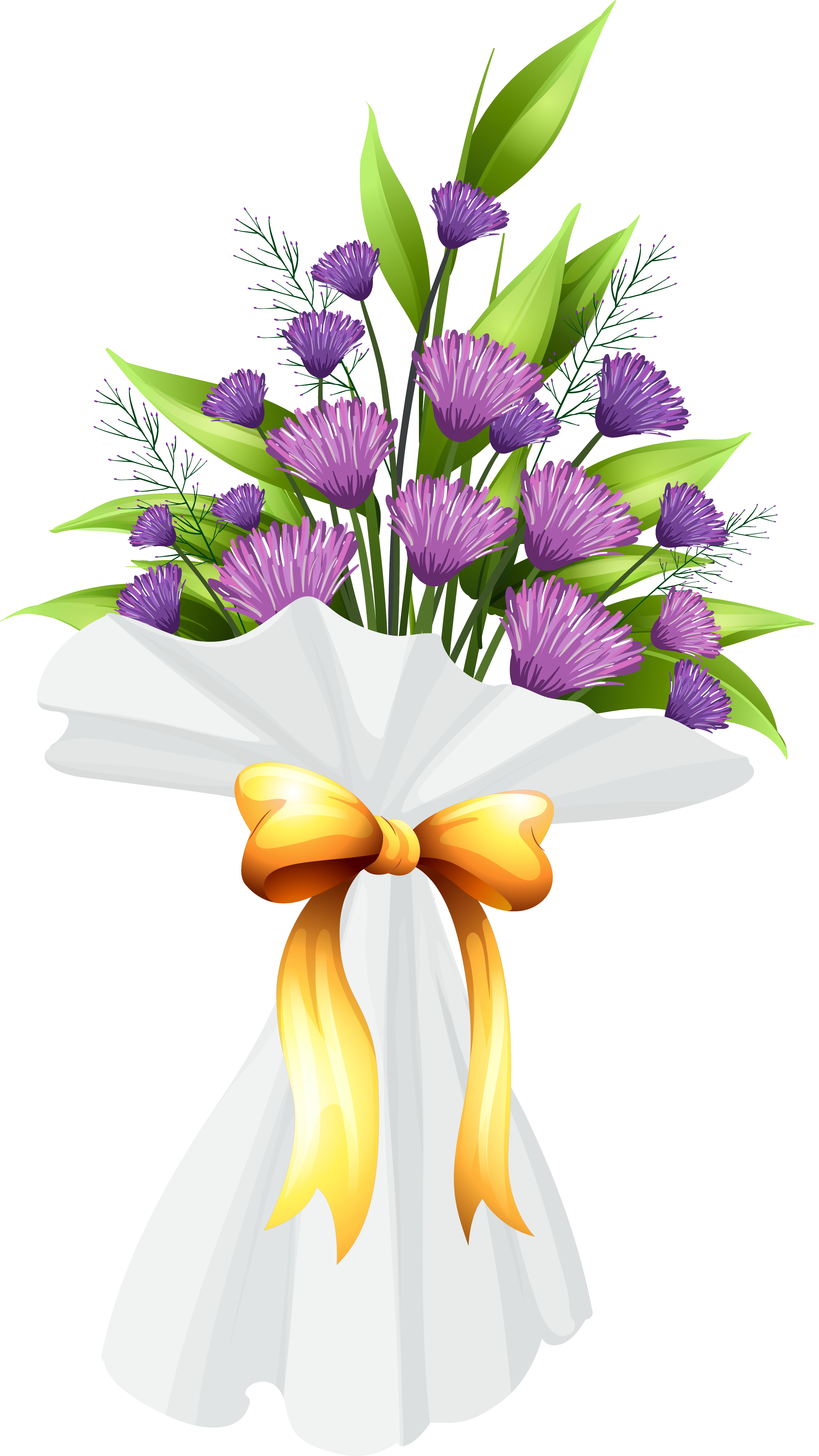 Purple Flowers Bouquet Png Clipart Image - Purple Flower Bouquet Clipart (3878x6584)