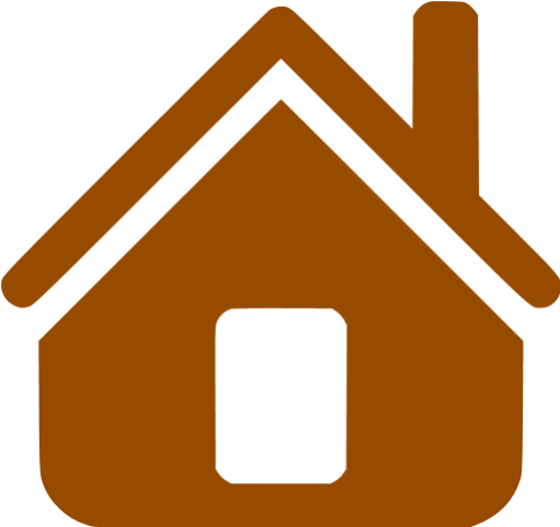 Brown Home Icon With House Icon Png - Transparent Background Home Icon Blue (512x512)