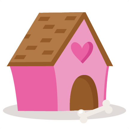 Valentine Puppy Dog House Svg Scrapbook Cut Cute - Pink Dog House Cartoon (432x432)
