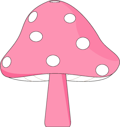 Mushroom Clipart Cute Country - Pink And White Mashroom (400x424)