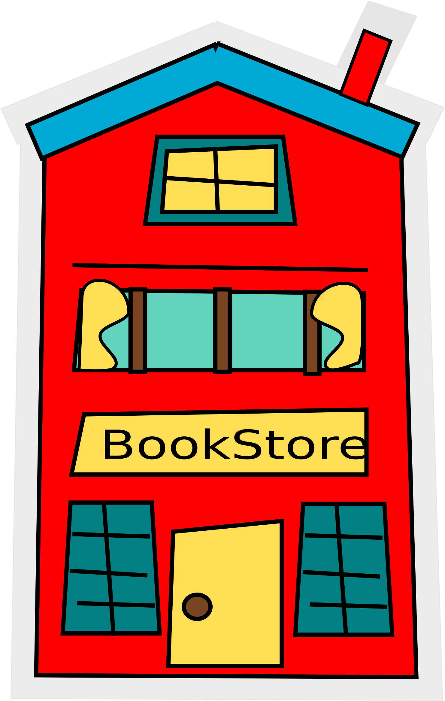 School Store Clipart - Bookstore Clipart (1553x2400)