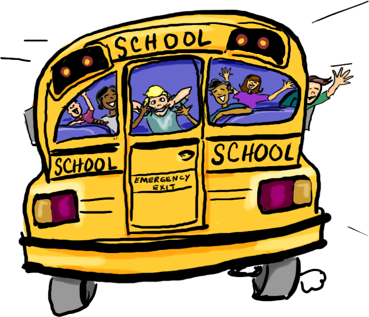 Schoolbus 20090303 - Behind Bus Cartoon (750x750)